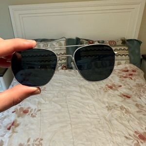 Randolph Sunglasses-AVIATOR - MATTE CHROME & ATLANTIC BLUE